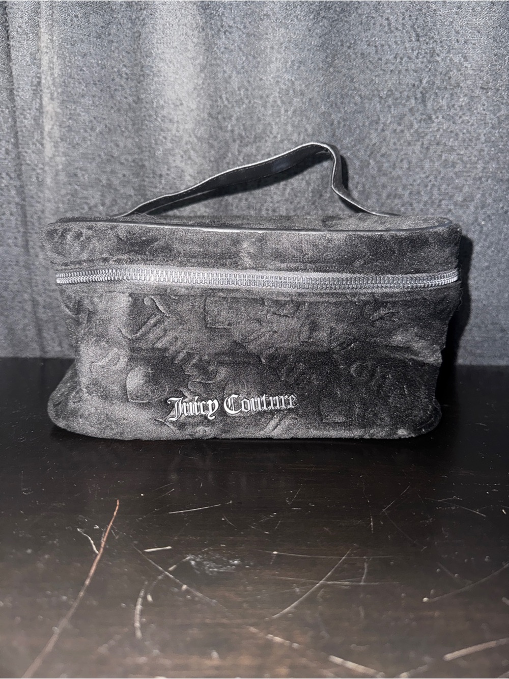 Juicy Couture Black Velour Cosmetic Bag
